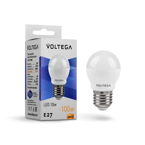 Лампа светодиодная Voltega Simple Globe 10W VG2-G45E27warm10W 8455