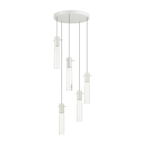 Люстра каскадная Odeon Light PENDANT ODL24 325 SCROW белый/прозрачный/металл/стекло LED 5*5W 3000K  5058/25LB