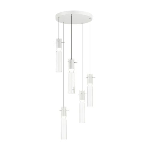 Люстра каскадная Odeon Light PENDANT ODL24 325 SCROW белый/прозрачный/металл/стекло LED 5*5W 3000K  5058/25LB фото 3