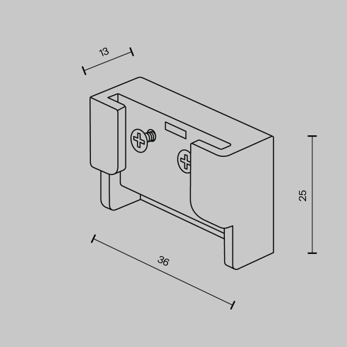 Заглушка двойная Maytoni Accessories for system Parity TRA130BECDuo-B черная, 2 шт в упаковке фото 5