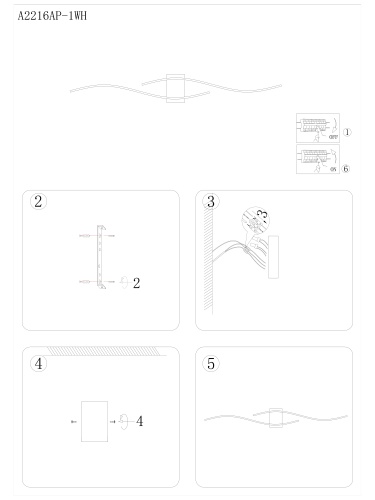 Настенный светильник Arte Lamp A2216AP-1WH фото 6