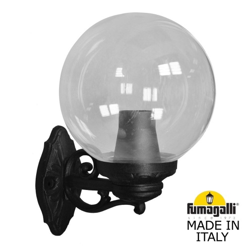 Светильник уличный настенный Fumagalli GLOBE 250 черный, прозрачный G25.131.000.AXF1R
