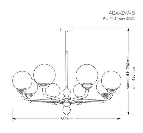 Люстра Kutek MOOD ABA-ZW-8(P) фото 3