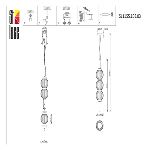 Светильник подвесной ST-Luce MARENA SL1155.103.03 фото 11