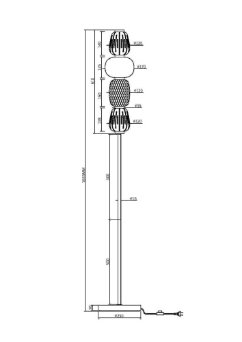 Напольный светильник (торшер) Maytoni Pattern MOD267FL-L32CH3K фото 7