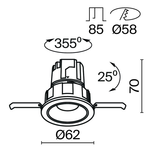 Встраиваемый светильник Technical DL057-7W3K-B фото 10