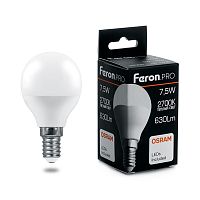 Лампа светодиодная Feron E14 7,5W 2700K 38071