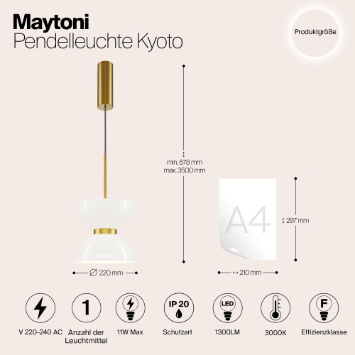 Подвесной светильник Maytoni Kyoto MOD178PL-L11G3K фото 5