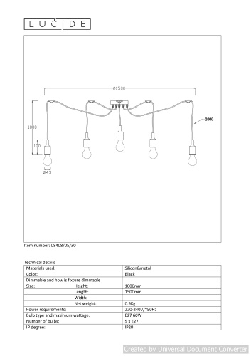 Подвесной светильник FIX MULTI 08408/05/30 фото 4