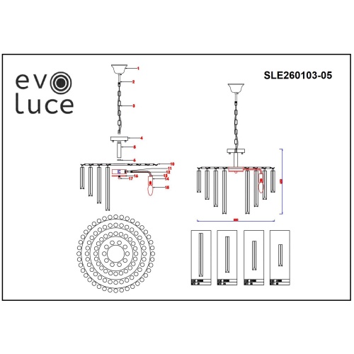 Люстра подвесная Evoluce Messina SLE260103-05 фото 3