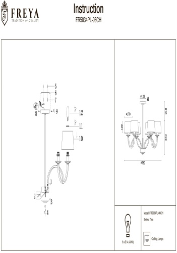 Люстра потолочная Freya Tina FR5034PL-06CH фото 5