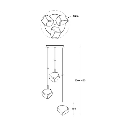 Подвесной светильник Zumaline ROCK P0488-03D-B5HF фото 4