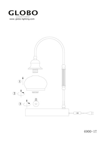 Настольная лампа Globo 6900-1T фото 5
