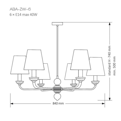 Люстра Kutek MOOD ABA-ZW-6 (Z/A) фото 3