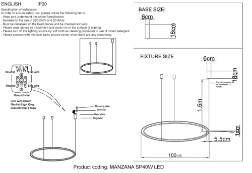 Люстра Crystal Lux MANZANA MANZANA SP40W LED BLACK фото 4