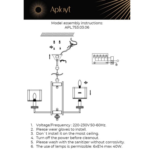 Люстра подвесная Aployt Flavi APL.753.03.06 фото 10