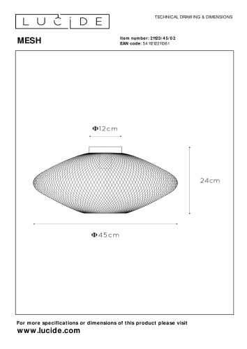 Потолочный светильник Lucide MESH 21123/45/02 фото 6