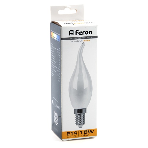Лампа светодиодная Feron 15W E14 2700K матовая 38260 фото 3