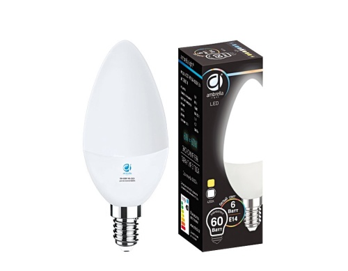 Лампа светодиодная (LED) 6W E14 4200K (нейтральный белый)