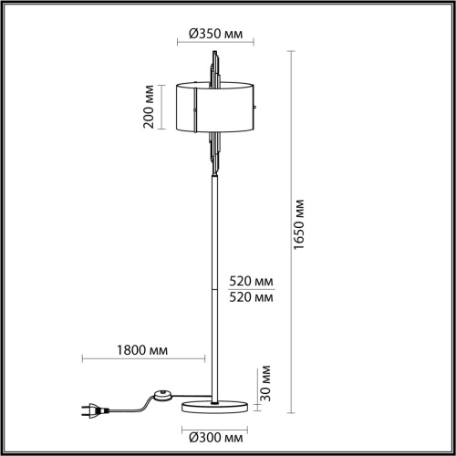 Торшер Odeon Light Margaret 4895/3F фото 3