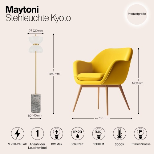 Напольный светильник (торшер) Maytoni Kyoto MOD178FL-L11G3K фото 4