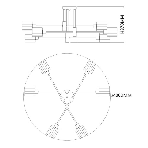 Светильник на штанге Escada 1140/6P E14*40W Silver/Chrome фото 7