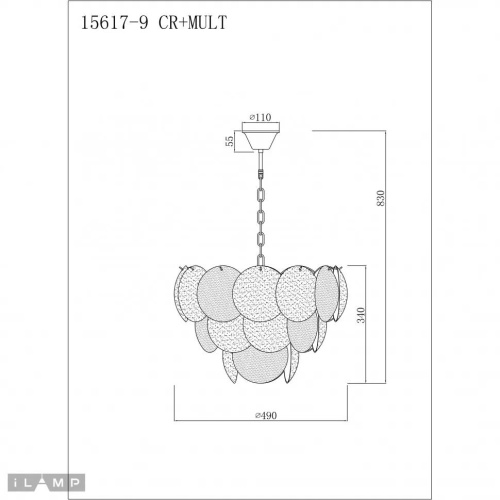 Светильник подвесной iLamp Rivoli 15617-9 CR+MULT фото 3