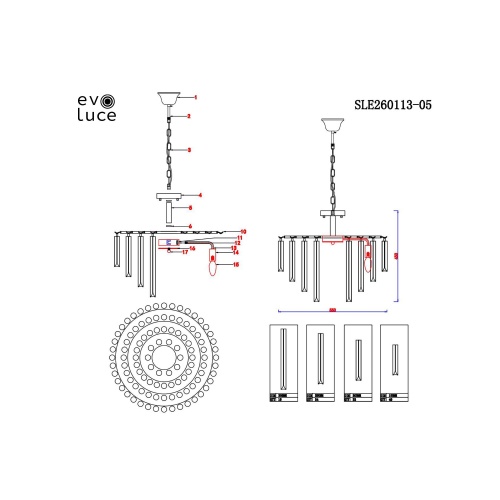 Люстра подвесная Evoluce Messina SLE260113-05 фото 3