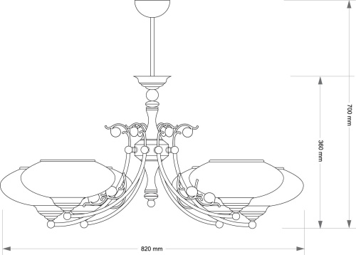 Люстра Kutek CASAMIA KLOSZ CAS-ZW-6(P) фото 3