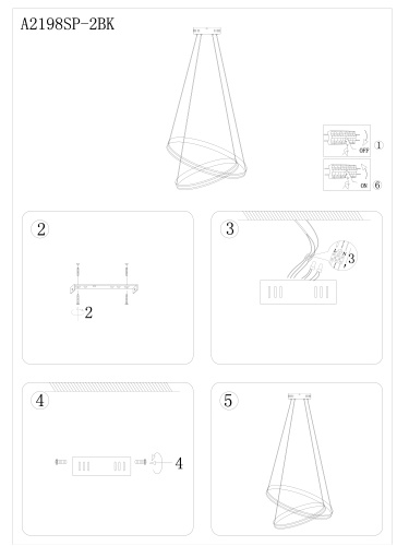 Подвесная люстра Arte Lamp MERIDIANA A2198SP-2BK фото 4