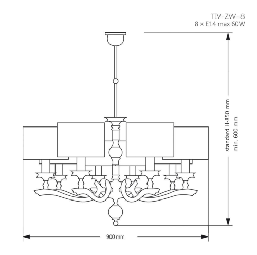 Люстра Kutek Mood Tivoli TIV-ZW-8 (N) фото 3