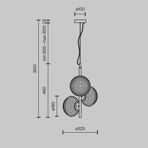 Подвесной светильник Maytoni Reels MOD268PL-03B фото 8