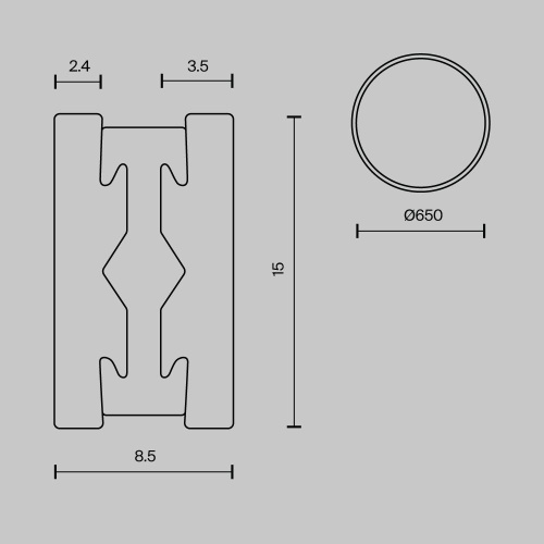 Шинопровод накладной/подвесной Maytoni Busbar trunkings Flarity TRX154-R-D650-BS фото 8