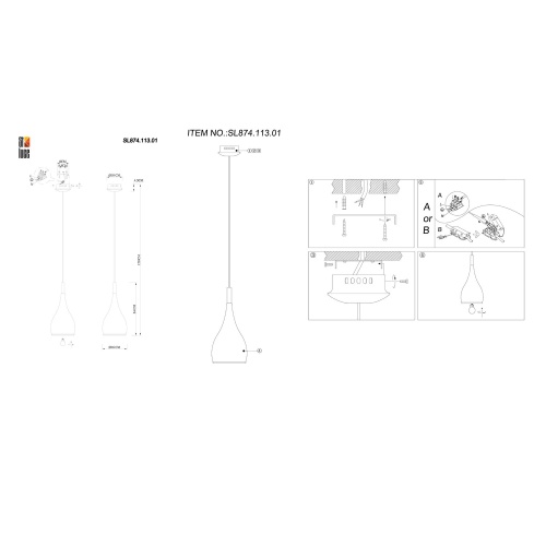 Подвесной светильник SL874 SL874.113.01 фото 3