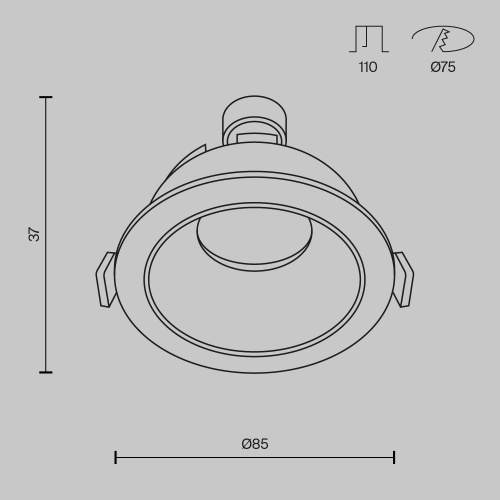 Встраиваемый светильник Technical DL051-U-1B фото 4