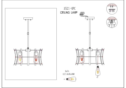 Подвесная люстра Werk 1521-4PC фото 5