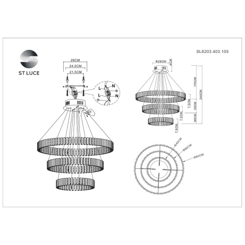 Люстра подвесная ST Luce ESTENSE SL6203.403.105 фото 7
