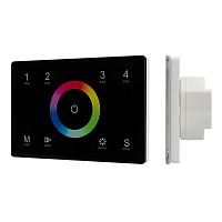 Панель Sens SMART-P83-RGB Black (230V, 4 зоны, 2.4G) (Arlight, IP20 Пластик, 5 лет)