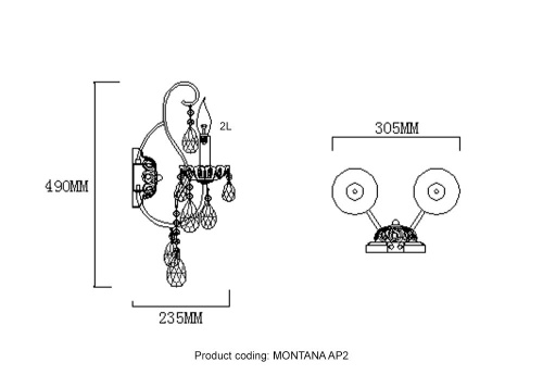 Бра Crystal Lux MONTANA AP2 фото 3
