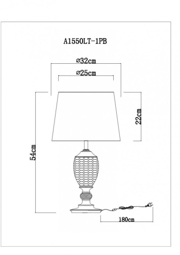 Настольная лампа Arte Lamp RADISON A1550LT-1PB фото 6