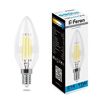 Лампа светодиодная Feron 11W 230V E14 6400K прозрачная, LB-713 38231