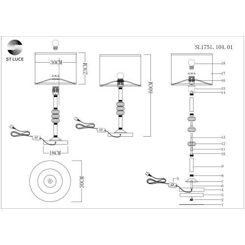 Прикроватная лампа ST-Luce ENITA SL1751.104.01 фото 3