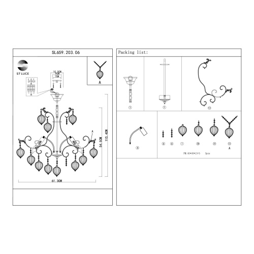 Люстра ST-Luce FRUTTI SL659.203.06 фото 11