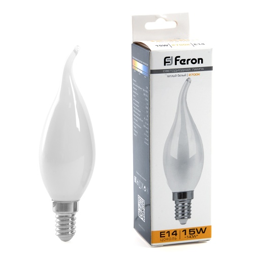 Лампа светодиодная Feron 15W E14 2700K матовая 38260