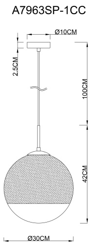 Подвесной светильник Arte Lamp JUPITER chrome A7963SP-1CC фото 9