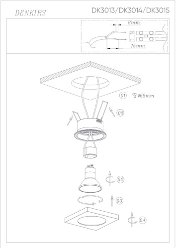 Встраиваемый светильник Denkirs DK3015-BK фото 7