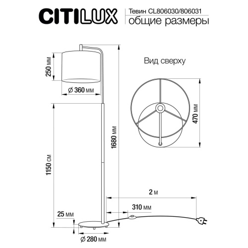 Торшер Citilux Тевин CL806031 фото 7