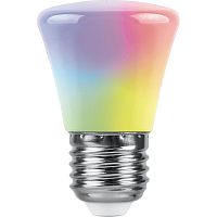 Лампа светодиодная Feron 1W E27 RGB матовый быстрая смена цвета 38128