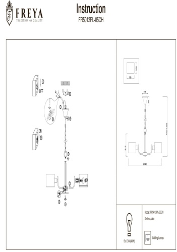 Люстра Anita FR5012PL-05CH фото 5