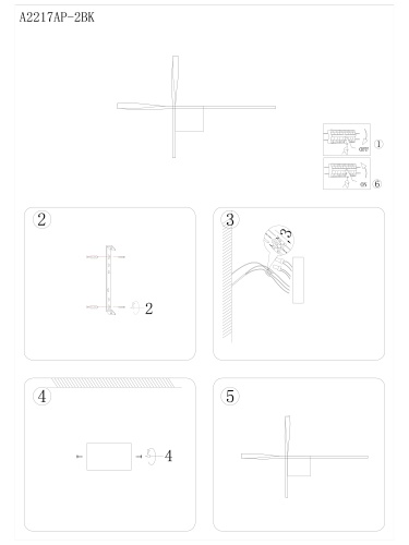 Настенный светильник Arte Lamp A2217AP-2BK фото 6